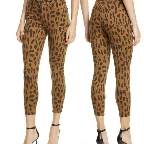 L’agence NWT Margot High Rise Skinny Crop Jeans Spotted Animal Print Size 25 - Picture 1 of 10